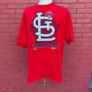 St Louis Cardinals 2011 National League Champions Majestic Mens Shirt 2XL Red